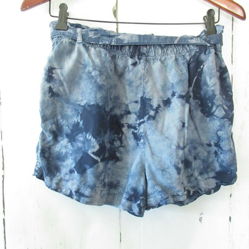 *SOLD* Cloth & Stone Anthropologie Shorts XS Blue Tie Dye Tencel Lyocell Beach - Picture 2 of 4